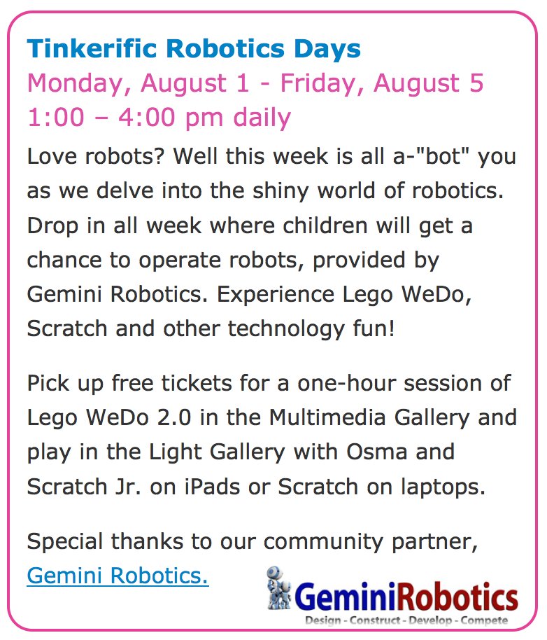 steppingstones's tweet image. We&apos;re so excited about Tinkerific #Robots Days! #steppingstonesmuseum #norwalkct #GeminiRobotics