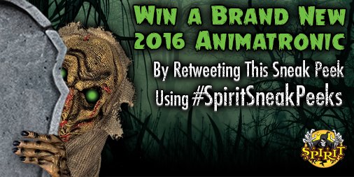 SpiritHalloween's tweet photo. Spring into action and RT w/ #SpiritSneakPeeks for a to win the Lunging Pumpkin Carver! https://t.co/gLtLMPD6rE https://t.co/d1Uxw0R3L0