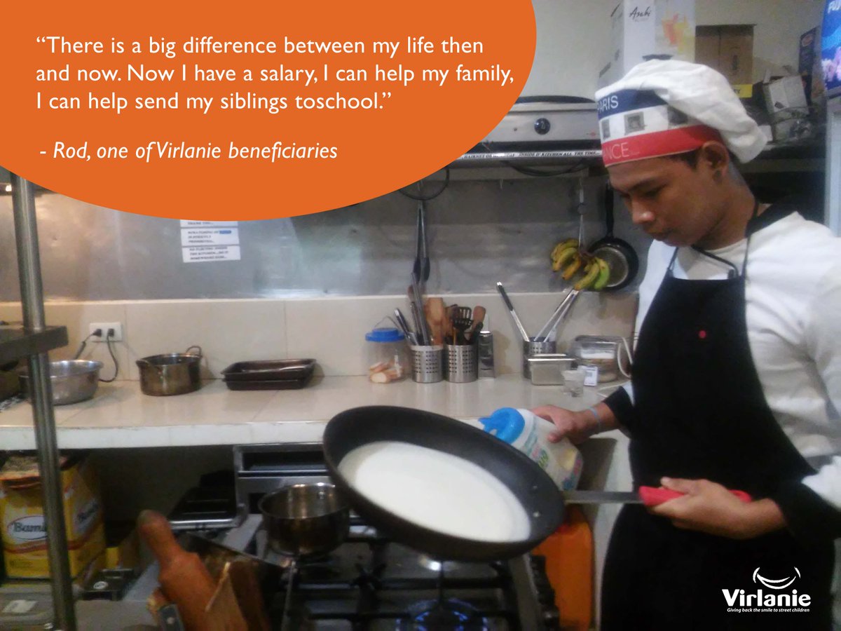 Virlanie's tweet photo. #Virlanie provides former street children like Rod with learning and earning opportunities. #SharingSundays https://t.co/C8rgflEDZE