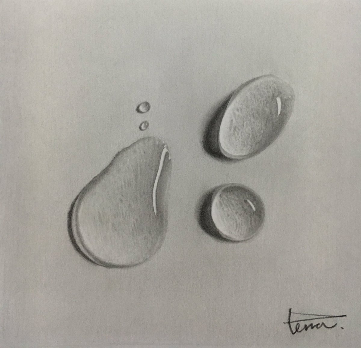 野口 雅史 鉛筆画 鉛筆画です 水滴