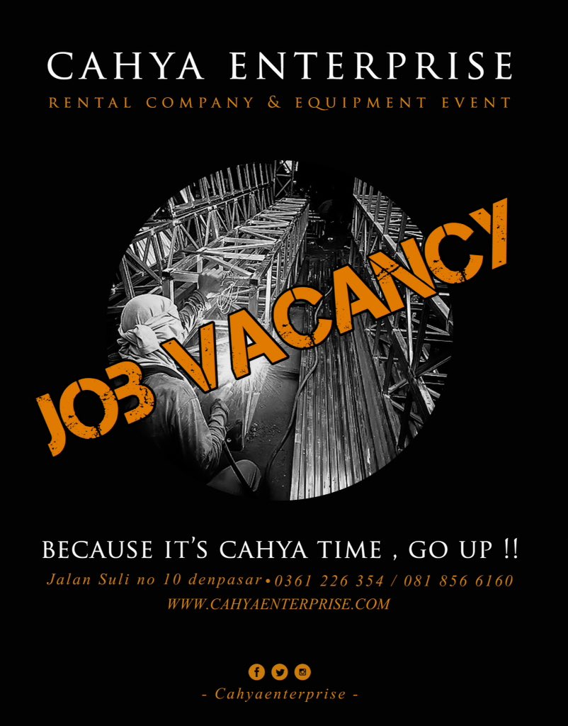 JOB VACANCY #becauseitsCAHYAtime #goup