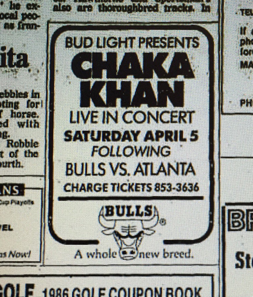 BullsHistory's tweet photo. #Bulls post game entertainment in 1986 was its own whole new breed #BullsHistory #NB86 https://t.co/EoMqGTY8PI