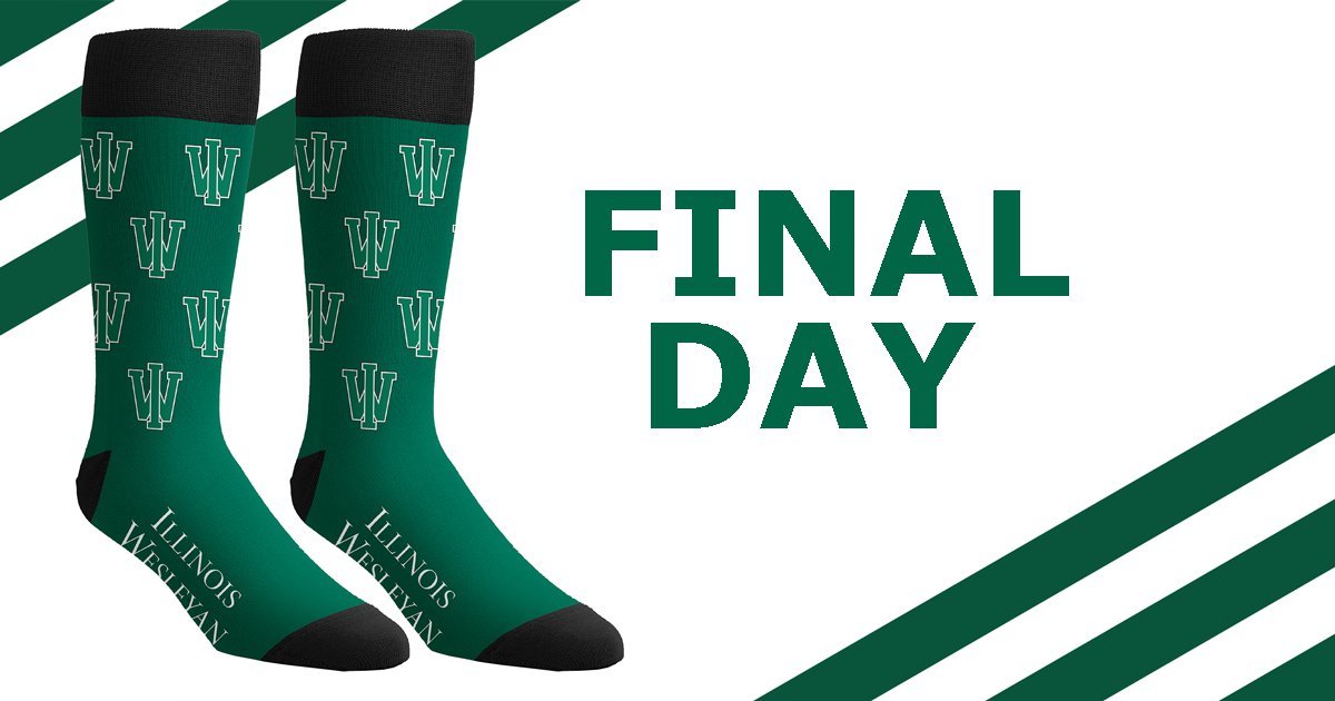Get snazzy <a href="/IL_Wesleyan/">Illinois Wesleyan</a> socks w/ a gift of $25+ @ titanpride.org/socks Proceeds support IWU students #TitanToes
