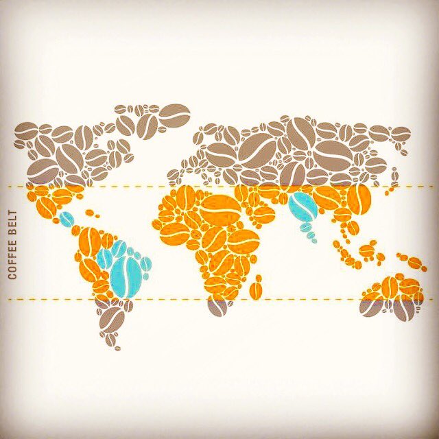 MyCoffeePlanet's tweet photo. The #beanbelt shows all the places where #coffee #beans grow, surrounded by the #tropics of Capricorn &amp; Cancer. 🌍☕️ https://t.co/yHHZ3yvJNV