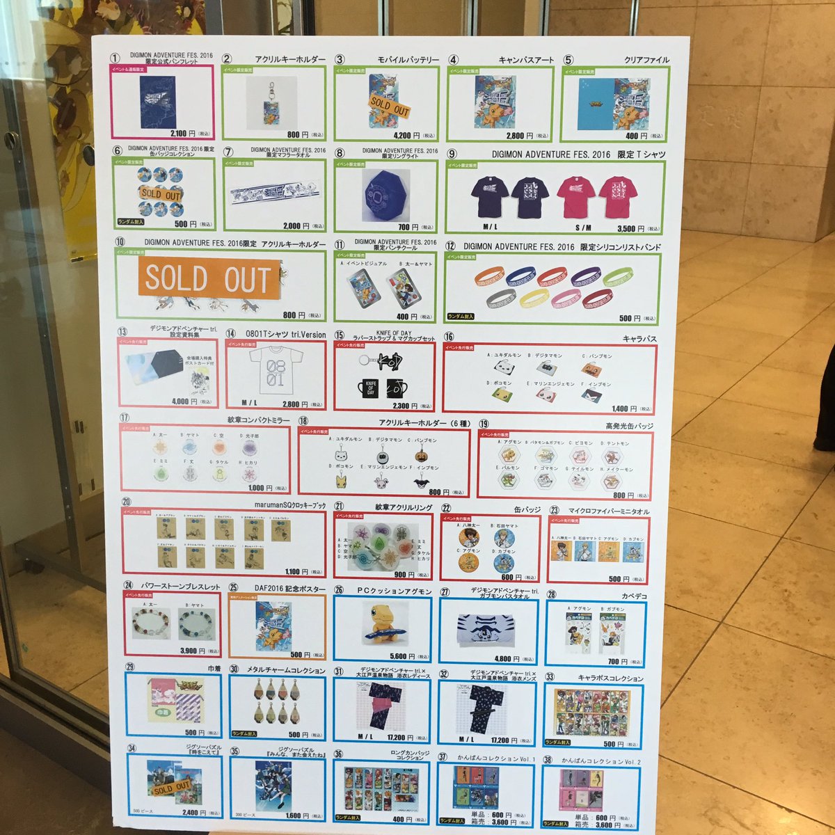 デジモンパートナーズ 公式 デジフェス16 本日開催中 15時25分現在の物販の販売状況を 商品パネルの画像でお知らせします デジモン Digimon デジフェス物販