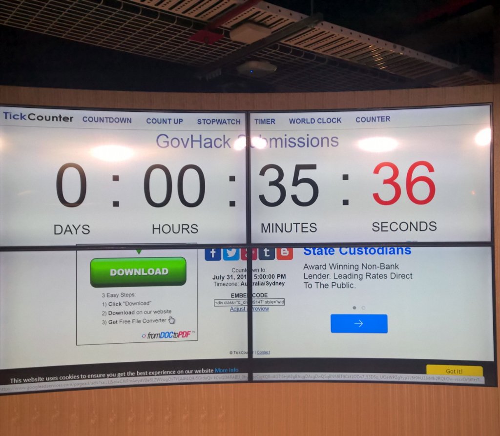frankarr's tweet photo. #countdown #hurryup @GovHackVIC @govhackmelb #mapspace #gurrowa #GovHack https://t.co/rgv7IqYh68