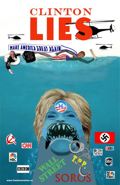 John_Q_American's tweet photo. #HillaryJaws, @infowars, @PrisonPlanet - Here's one for the road home from the DNC... https://t.co/mBvjkELXz6