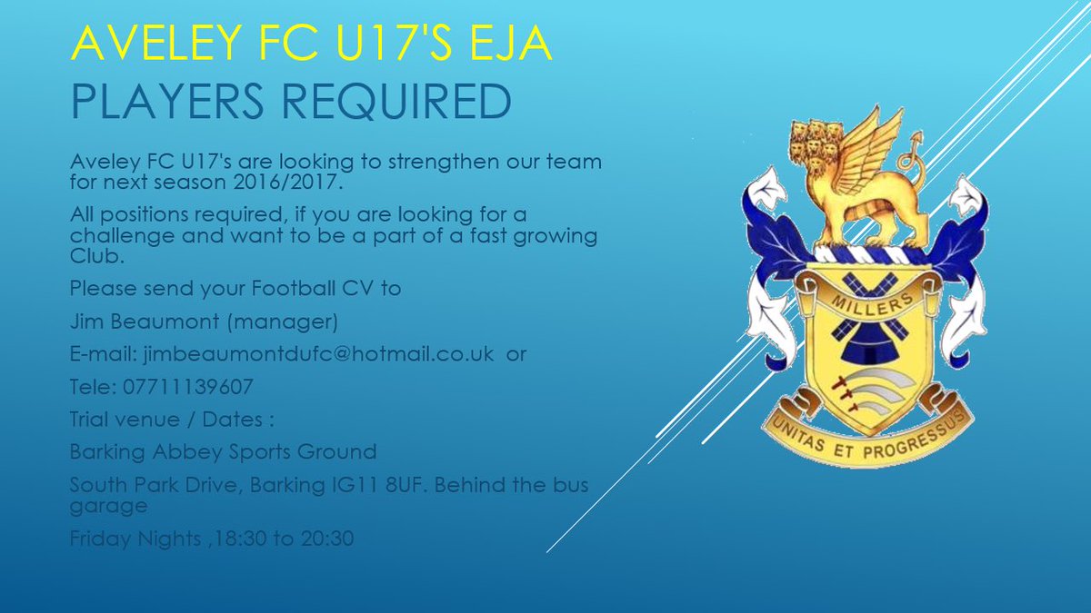 AveleyFcEJA's tweet photo. Aveley FC looking for players .. https://t.co/kFm0Uy9ZvK