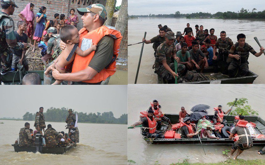 adgpi's tweet photo. Rescue Operations continue in Assam &amp; Bihar #IndianArmy. 9 columns rescue 2500 persons. https://t.co/AdI2WliiOS