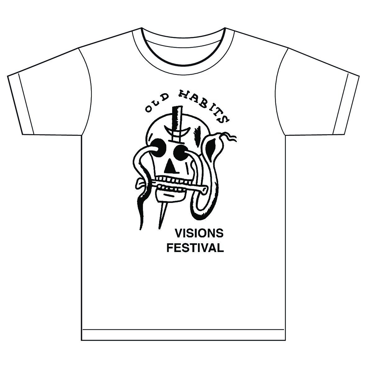 VisionsFestival's tweet image. Old Habits Tattoo x @PositivePress__ team up for exclusive VISIONS merch! visionsfestival.com/the-positive-p…