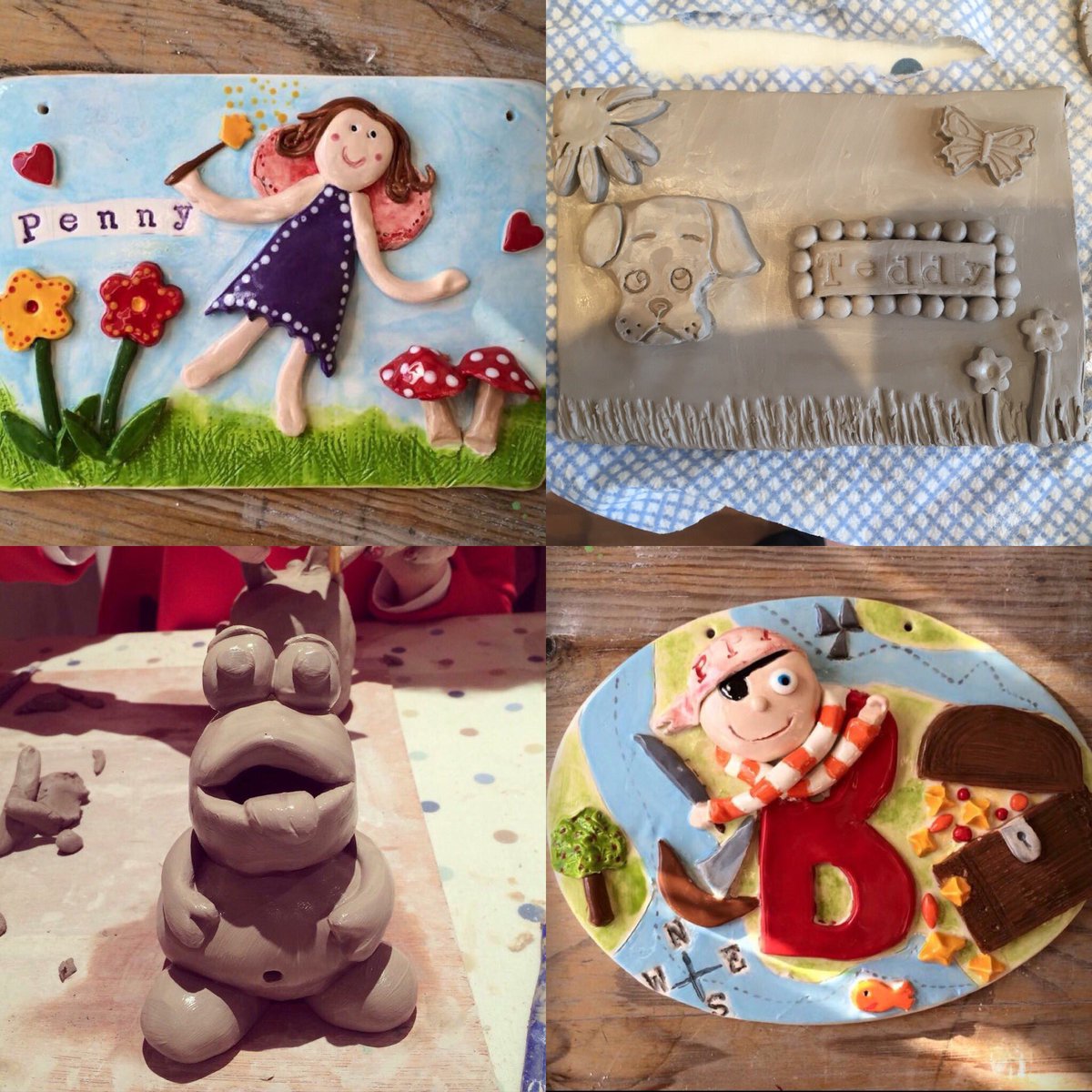 minikinartcafe's tweet photo. This week at Minikin! Pottery painting, clay name plaque &amp; clay Pokemon workshops! Great fun! #saletown #manc_makes https://t.co/BY3HwlSTHf