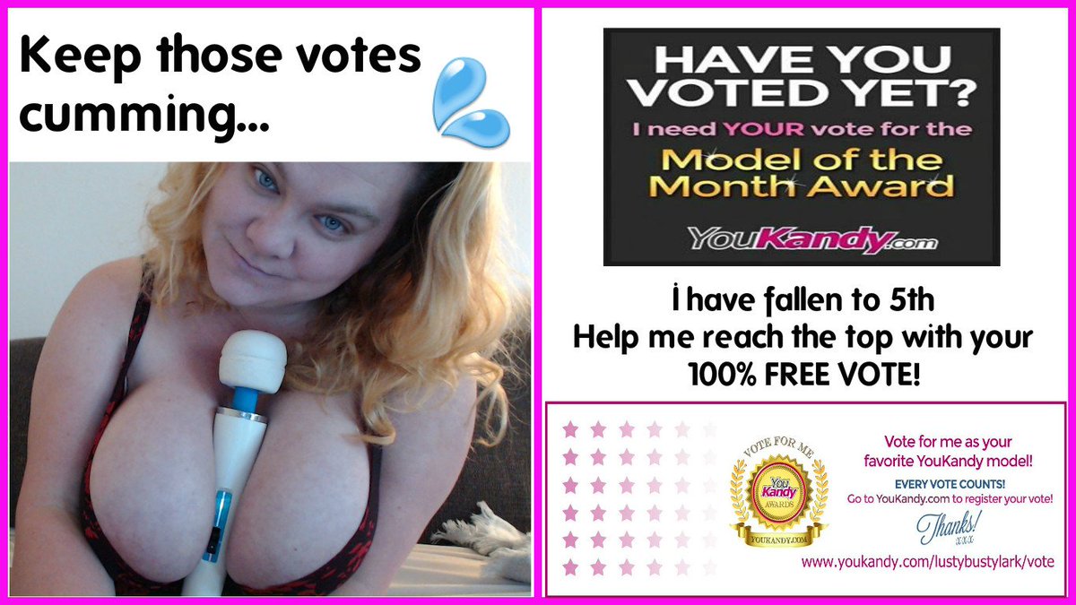 Only a few hours left folks...

Vote LustyBustyLark

youkandy.com/lustybustylark…
↗️ CLICK &amp; TWEET ↖️

Model of the Month