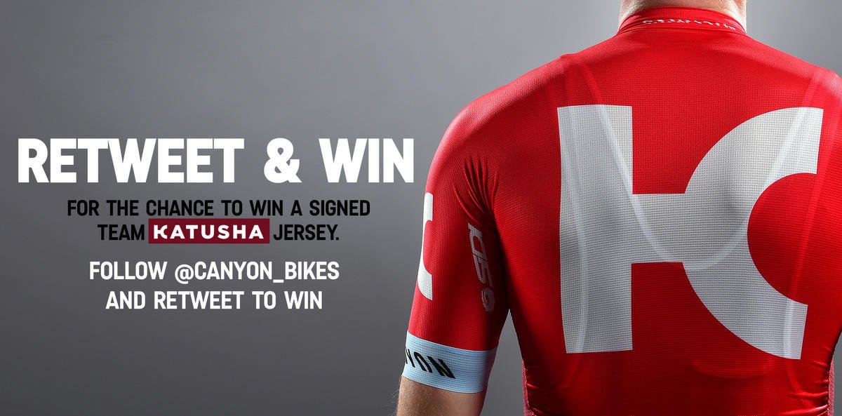 canyon_bikes's tweet image. Retweet &amp;amp; Win a signed @katushacycling jersey! po.st/KATcomp