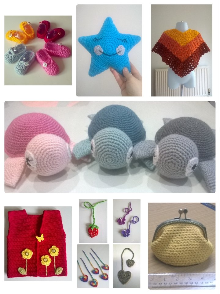 ArtisanAlleyUK's tweet photo. Look at all the crochet loveliness I hooked up in July ๐ @HandmadeHour ๐ #TinyTies #CEsafe https://t.co/hfiMxgl8RS