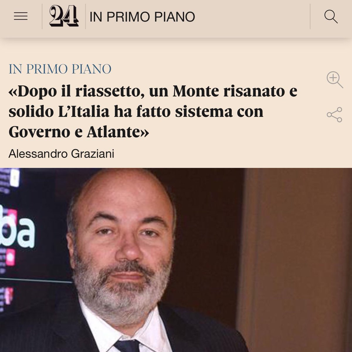 Banca_MPS's tweet photo. Su @sole24ore intervista a CEO #Mps F. Viola:«Dopo il riassetto, un Monte risanato e solido» https://t.co/WzR3flxF7d https://t.co/jMaYIiQrxx