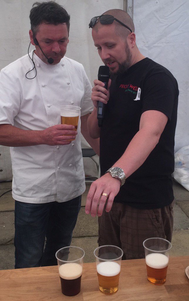 Chris of Prior's Well Brewery with <a href="/adampalmerchef/">Adam Palmer</a>  chatting about his fab craft beers <a href="/alloverbolsover/">Discover Bolsover</a> Food &amp; Drink