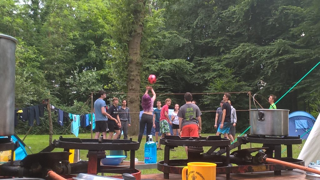 A bit traditional? Campsite volleyball.