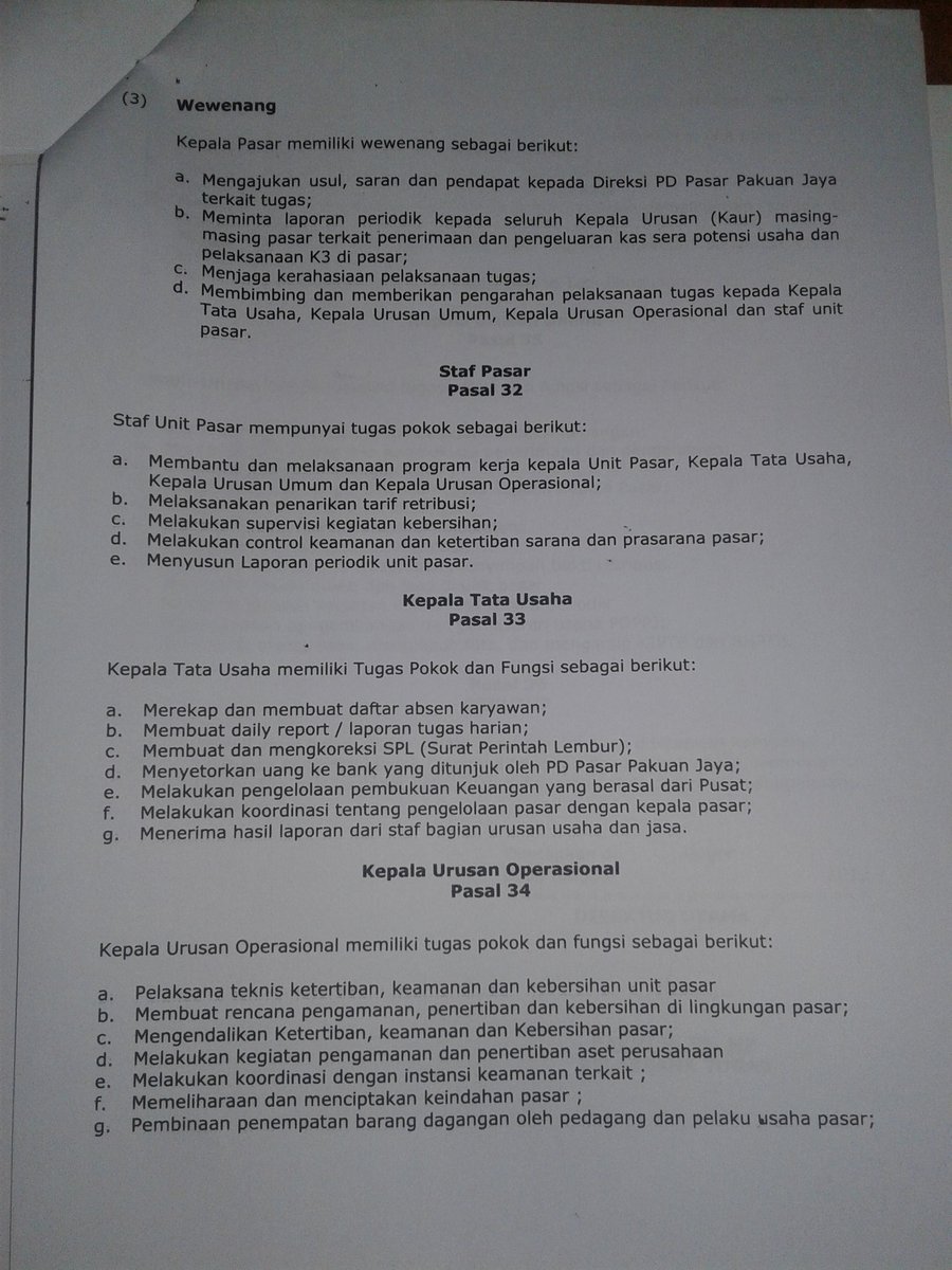PLAZABOGOR's tweet photo. Tugas Pokok dan fungsi Ka TU, Kepala Urusan Umum dan Ka Urusan Operasional @pasarkotabogor @andriyuli @dharumantaka https://t.co/ED0OoXPGzU