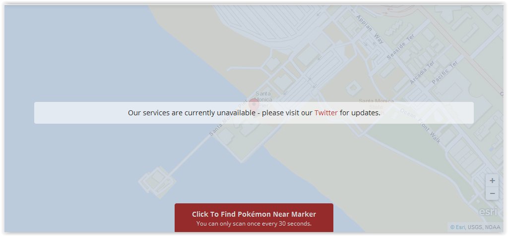 Pokemon_Go_Bras's tweet photo. O site “Pokevision” onde mostravam os pokémons nas proximidades tem os servidores derrubados.

#PokemonGoNoBrasil https://t.co/DHBMe3mZ3M