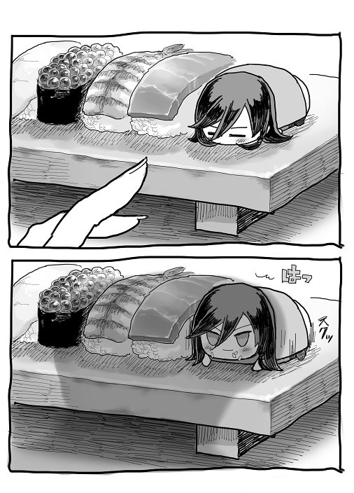 お寿司に擬態してるつもりのもち兼さん 