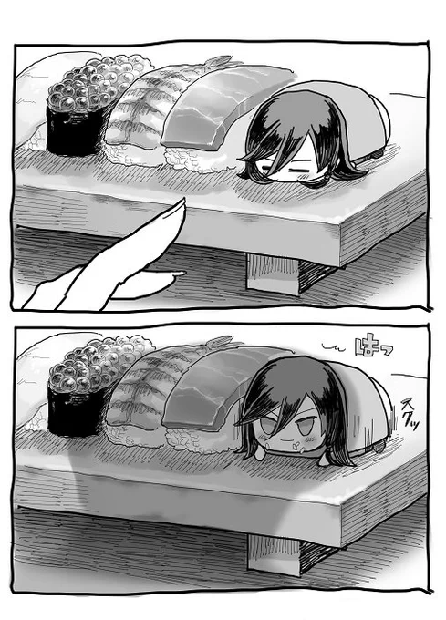 お寿司に擬態してるつもりのもち兼さん 
