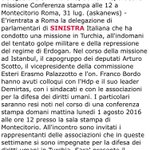 RT @Sinistrait_: Rientrata in Italia dalla #Turchia delegazione parlamentari #SinistraItaliana. Domani report. 
#dirittiumani 
