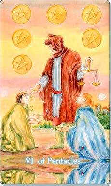 Шестерка пентаклей таро. Шестерка пентаклей перевернутая в отношениях. Карта 6 пентаклей таро уэйта. 6 пентаклей значение в работе. Шестерка пентаклей таро уэйта.