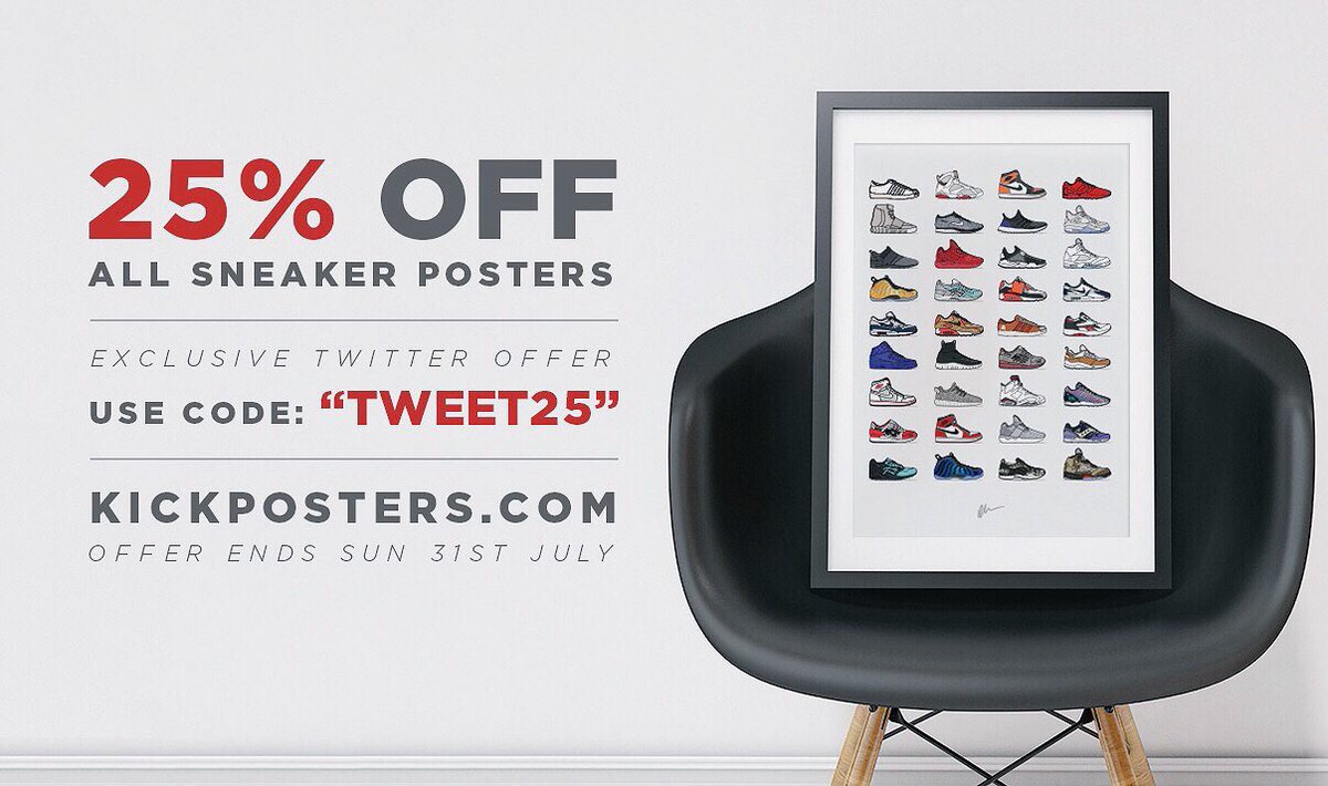 DanFreebairn's tweet photo. ❌OFFER ENDS IN 12 HOURS❌

‼️25% OFF‼️

ALL SNEAKER POSTERS at https://t.co/e1HIT9aK7e

Shop Now &amp; use code "TWEET25" https://t.co/0eNGqHwv2T