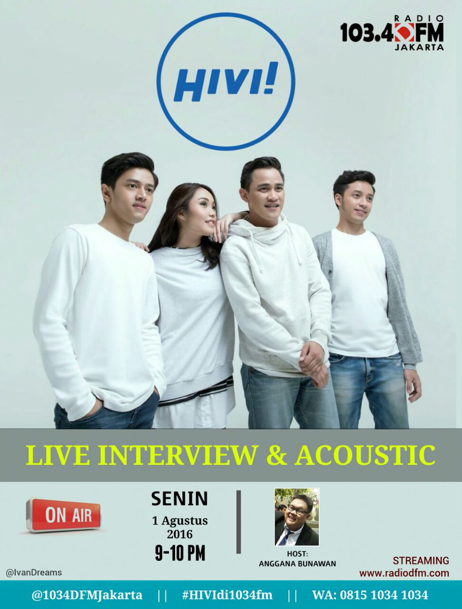 #HiViTrivia Next Radio Interview: Senin 1 Agustus 2016 . Live Interview &amp; Acoustic . @1034DFMjakarta . 9PM .