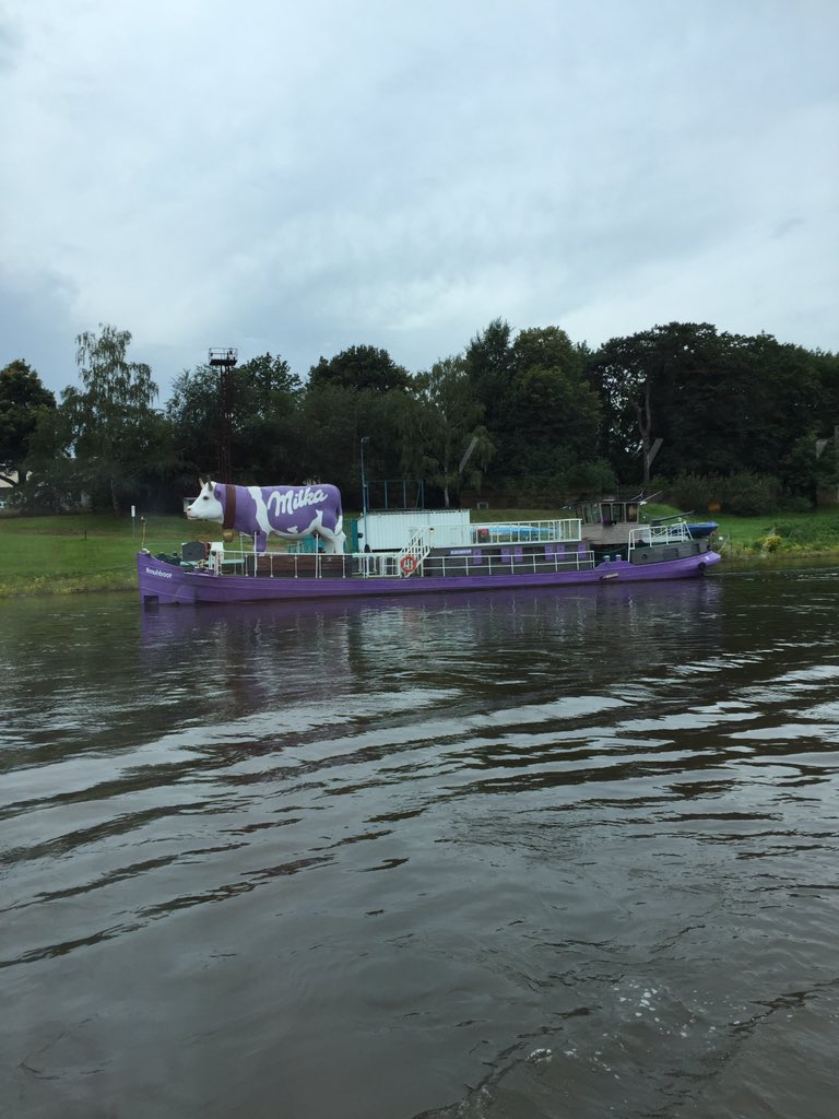 JaMaDAe's tweet photo. In Laubegast liegt das #muhboot auf der #Elbe 🐮 https://t.co/qaVKPZgWVz