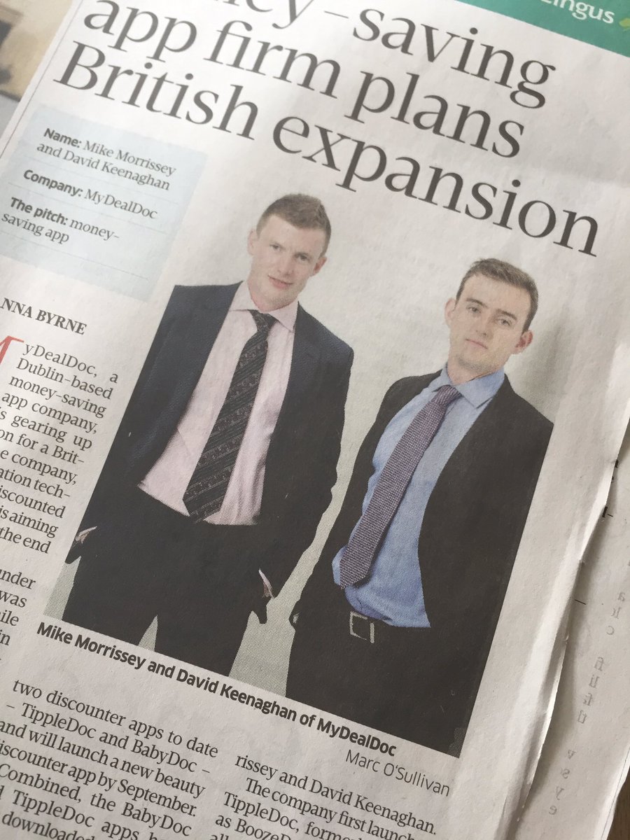 MaryM0ggy's tweet photo. The @MyDealDoc duo lookin' sharp in @sundaybusiness today! https://t.co/qFjc29uMG9