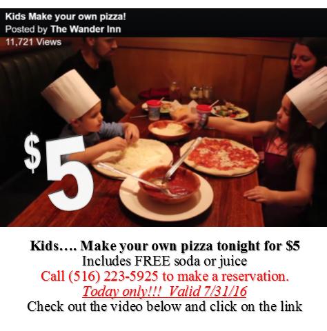 TheWanderInn's tweet photo. Tonight only!  Kids #MakeYourOwnPizza for only $5  Check out our video https://t.co/rK7Ga1bBTw https://t.co/Dqw9hWpYM2