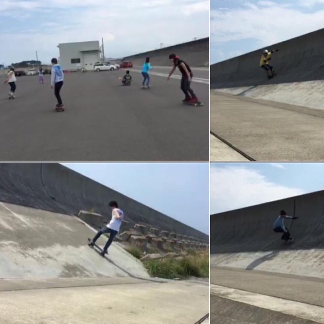 Sugar3210's tweet photo. 青森某所にて
バンク&amp;クルージング♪
#sk8
#100stone
#バンク
#斜壁
#ロンスケ
#サーフスケート
#boardingsatones https://t.co/bg56X3YyM6