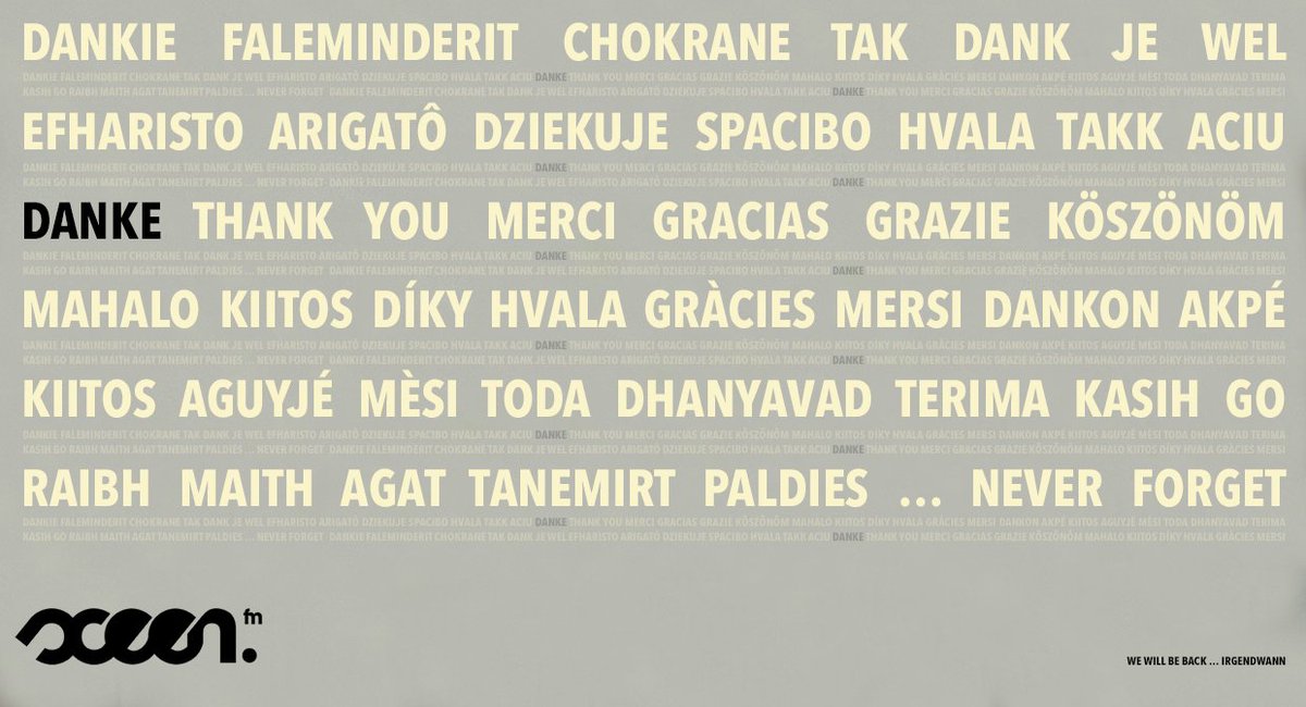 This is the last day of sceen.fm. Tune in for the final hours ... 

sceen.fm/radio/ 

THANK YOU ALL