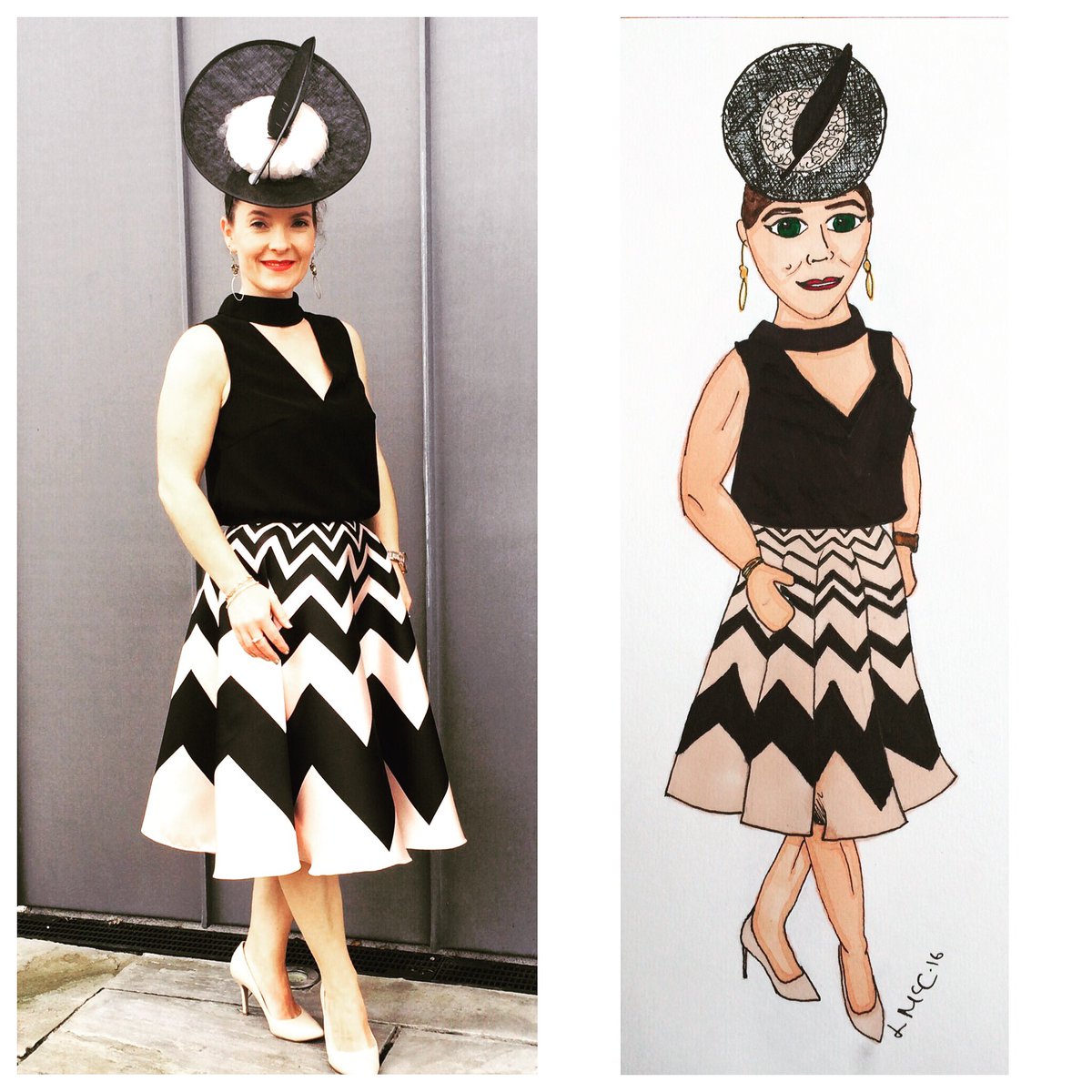 2 of 3. My week at the Galway races by my fab daughter Lauren. #drawing #fashionillustration #millinery #hats