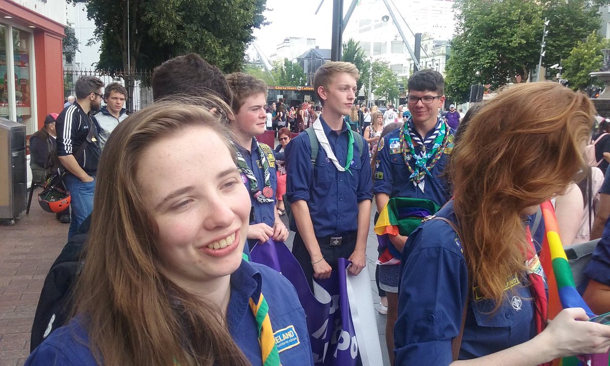 ScoutingJohnIE's tweet photo. Getting ready with @LGBTpatrol and scouts of @ScoutingIreland for @corkpride #scoutingforall https://t.co/HcpmmIdyS1