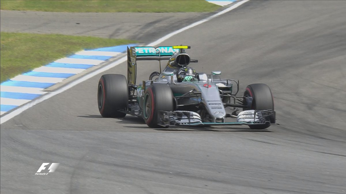 F1's tweet photo. 📻 ROS ↔️ @MercedesAMGF1

RE. TIME PENALTY

"I was on full lock with the steering wheel" 

#GermanGP 🇩🇪 #F1 https://t.co/UP2eUqJLUr