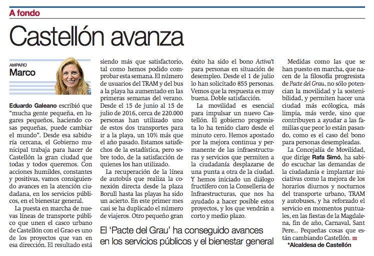 i_lorite's tweet photo. 📰 @AmparoMarcoGual : Castellón avanza. Artículo en @epmediterraneo #Socialistes #PerCastelló https://t.co/c99ve246G5