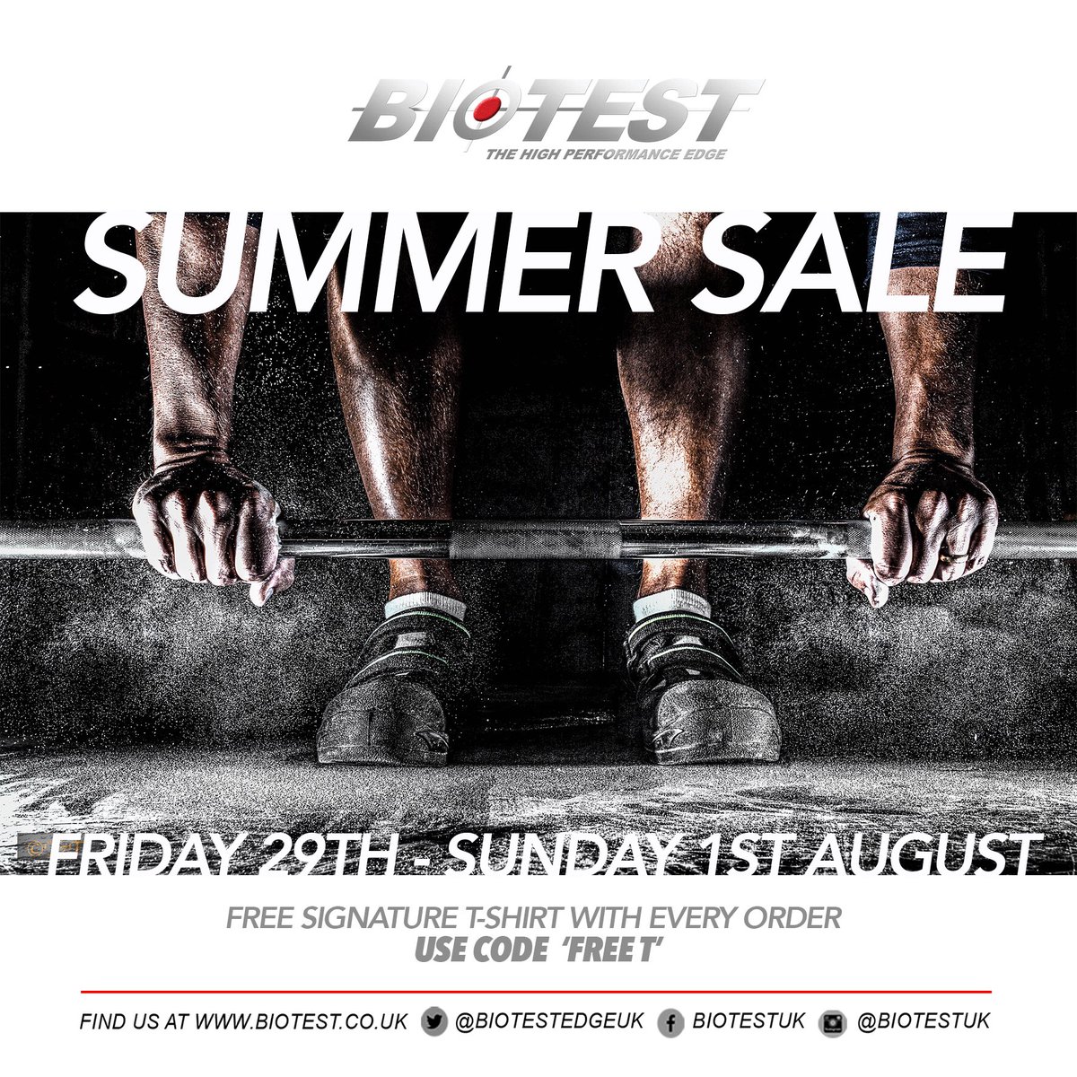 biotestedgeuk's tweet photo. FREE SIGNATURE SUMMER T💪
10 hours to go!
Use code 'FREET' for a free T with every order!
Offer ends midnight tonight https://t.co/HgoSXPDOYV