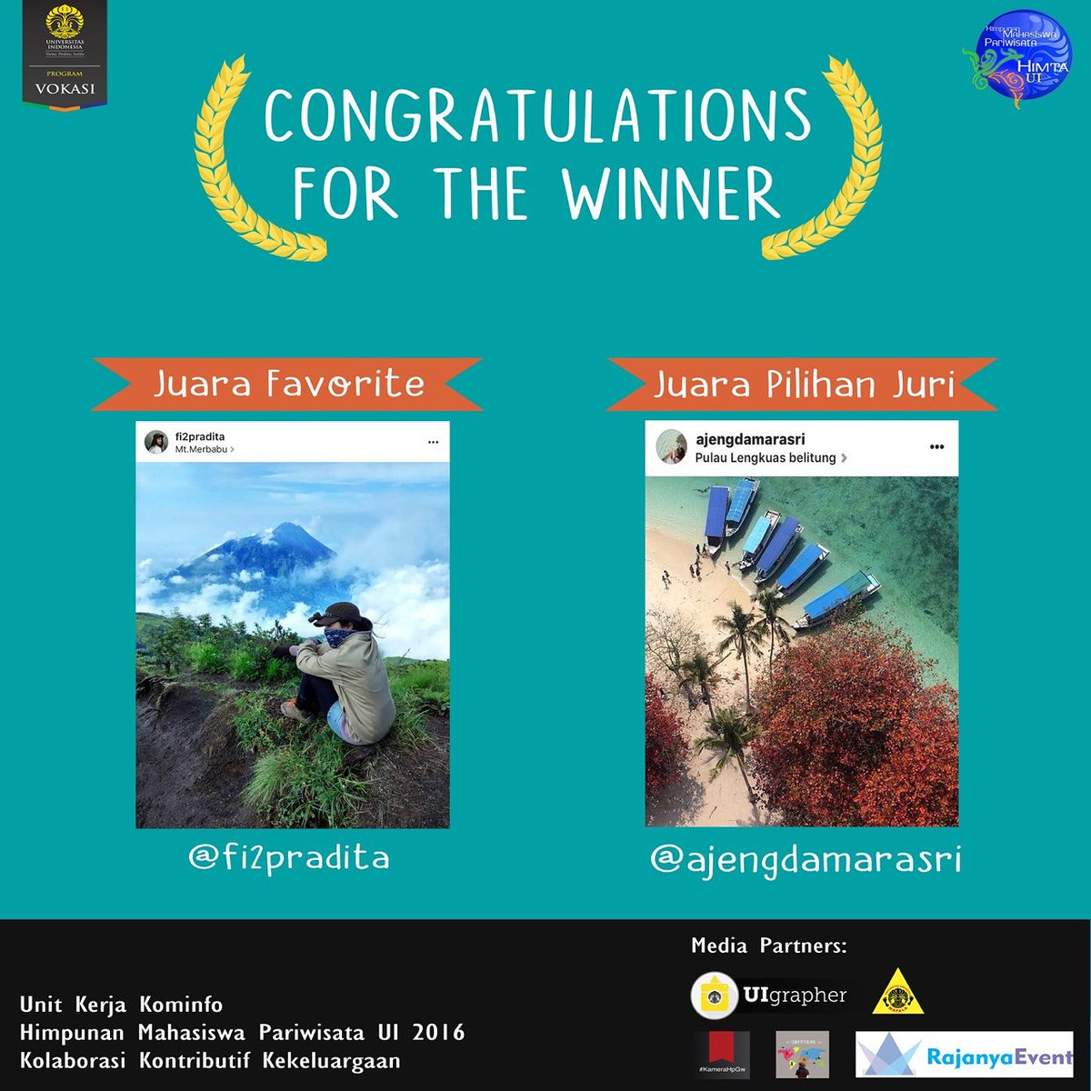 HIMTAUI's tweet image. [ AND THE WINNERS ARE...... ]

Congratulation!!! See u on next photo contest