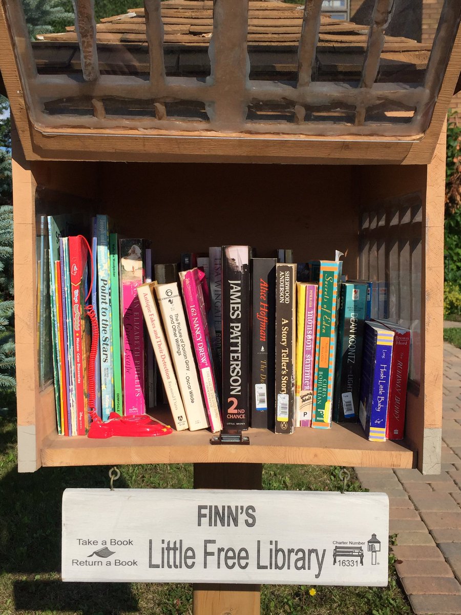 FinnsLibrary's tweet image. A refresh of our #littlefreelibrary #books, something new for all ages, lots added for kids! #TBay #summerreading