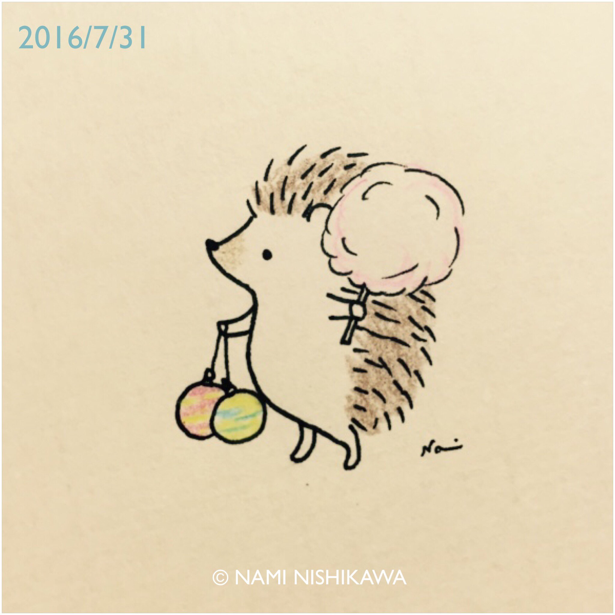 にしかわなみ なみはりねずみ 930 夏祭り Summer Festival Illustration Hedgehog イラスト ハリネズミ なみはりねずみ T Co Tamcfdhlgr Twitter