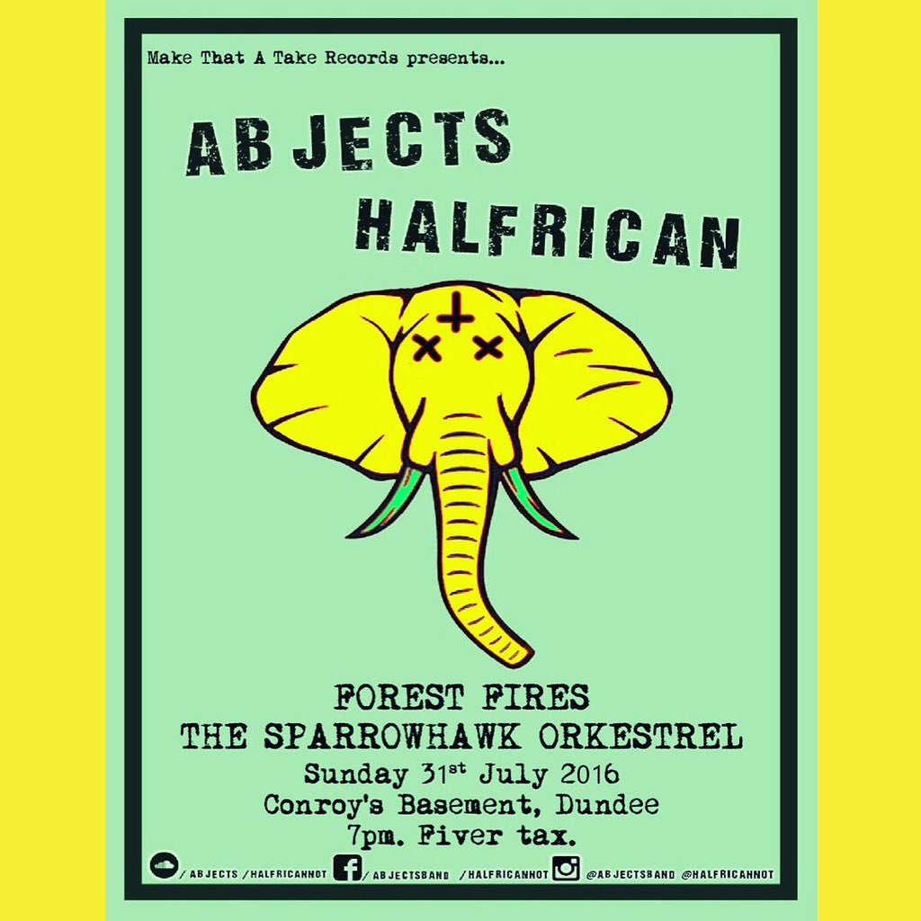 Halfricannot's tweet image. Dundee!! tonight! Our last show EVER as Halfrican and our last show with our sisters @abjectsband on this tour!