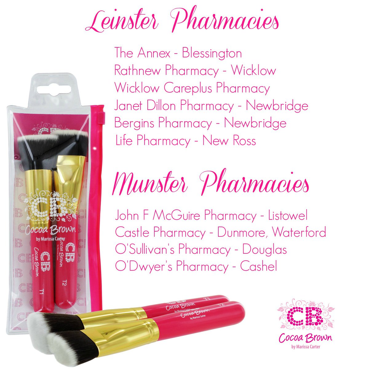 CocoaBrownTan's tweet photo. Looking for the Cocoa Brown TONTOURING BRUSHES? Check out some of these pharmacies in Leinster &amp; Munster: https://t.co/hI6IqWuxbq