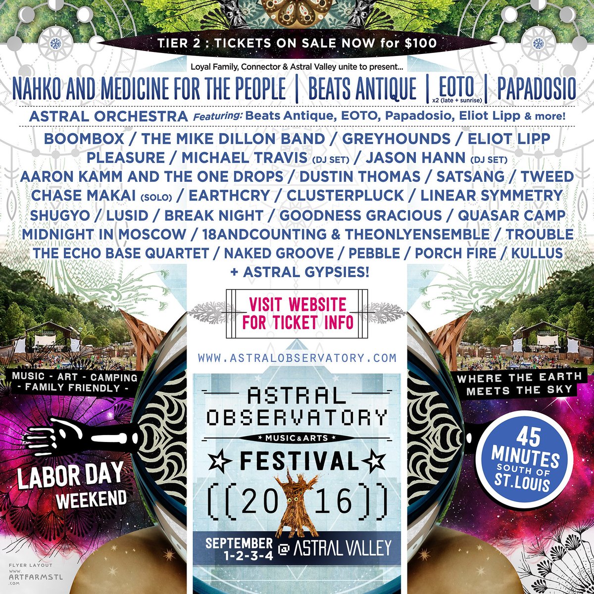 astralobserv's tweet photo. #astralobservatory #stl @EOTOmusic @NahkoMFTP @BeatsAntique @papadosio @thisisBoomBox @AstralValley @MedicineTribe https://t.co/lZDIHgJ2px