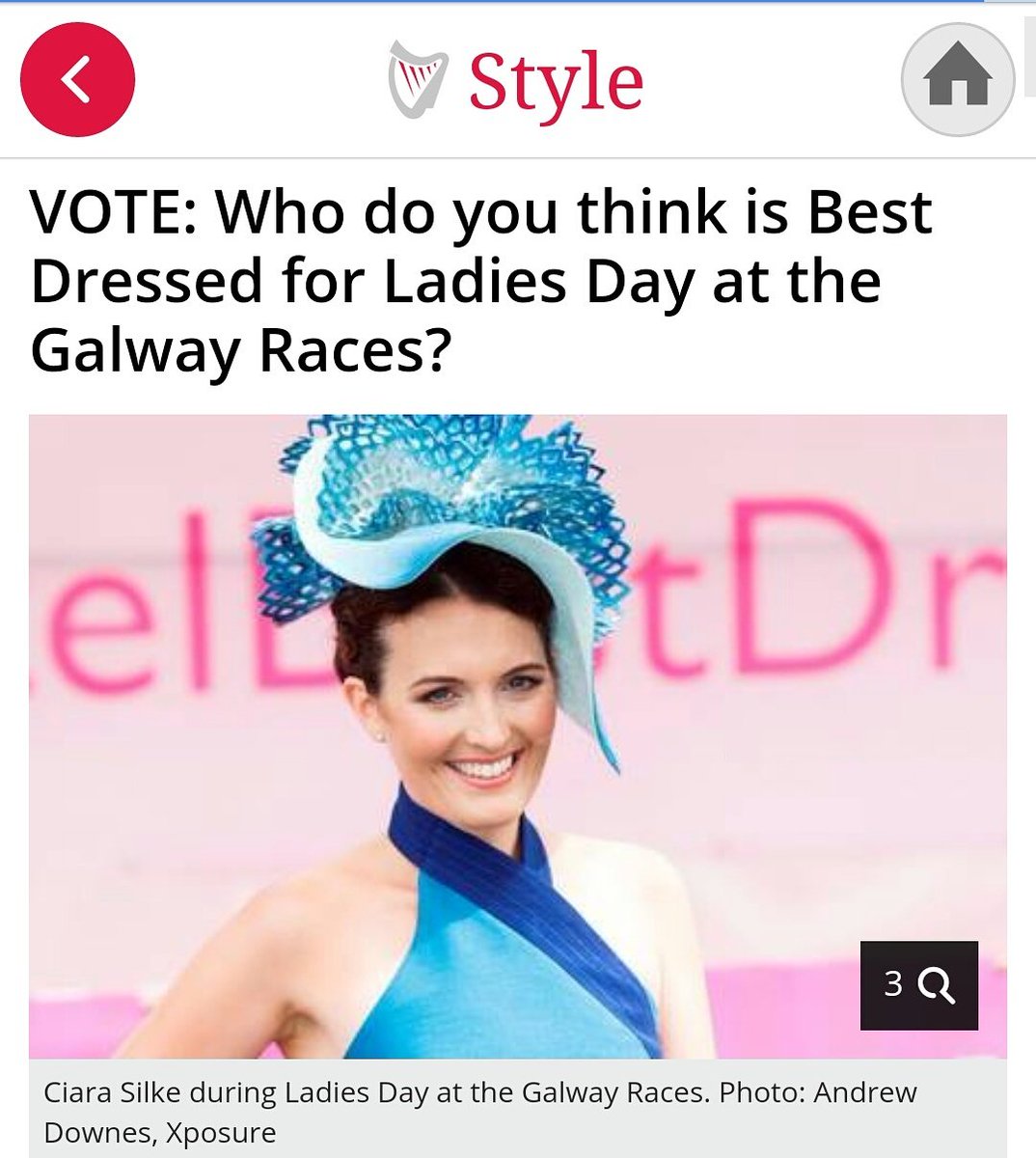 MMMillinery's tweet photo. @SilkeCiara #style #magazine. #bestdressed #final @galwayraces @ThegHotel https://t.co/2wkc8HhWyK