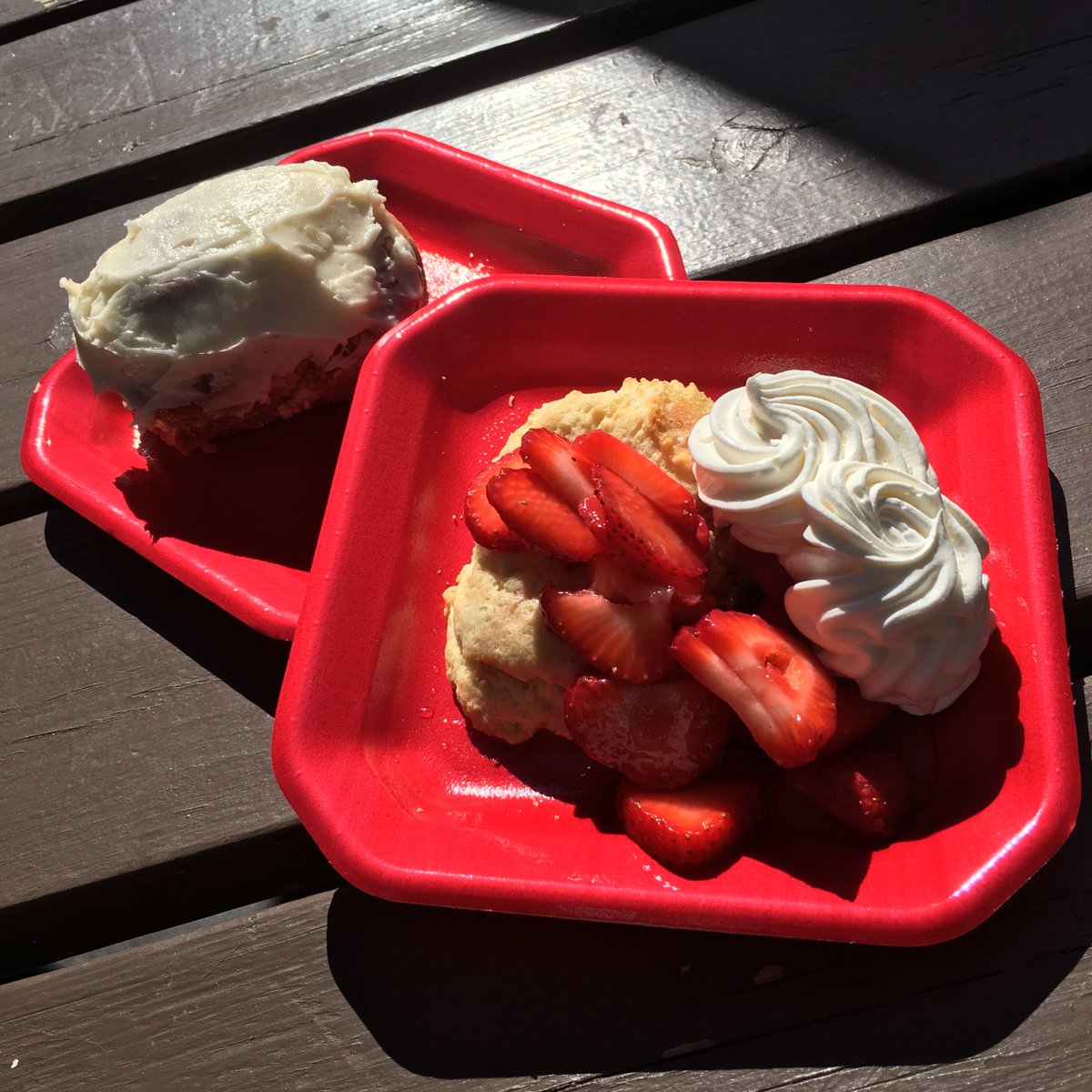 Brunch time at <a href="/FWFoodPark/">Fort Worth Food Park</a> ! Come get this fresh strawberry shortcake before we eat it all!!