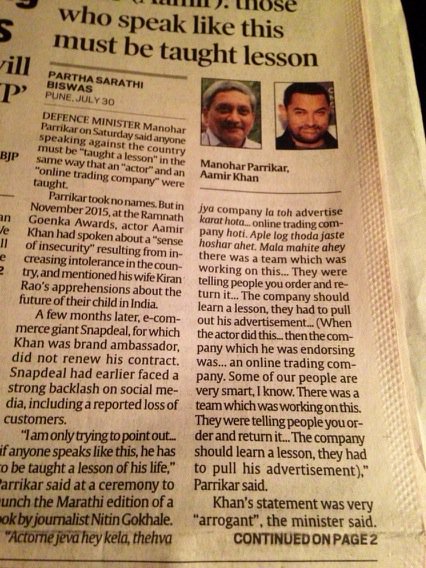 sagarikaghose's tweet photo. Dear Shri @manoharparrikar when you say aple log thoda jaste hoshar ahet, "our people" are v smart? https://t.co/E6B8GKmQ1I