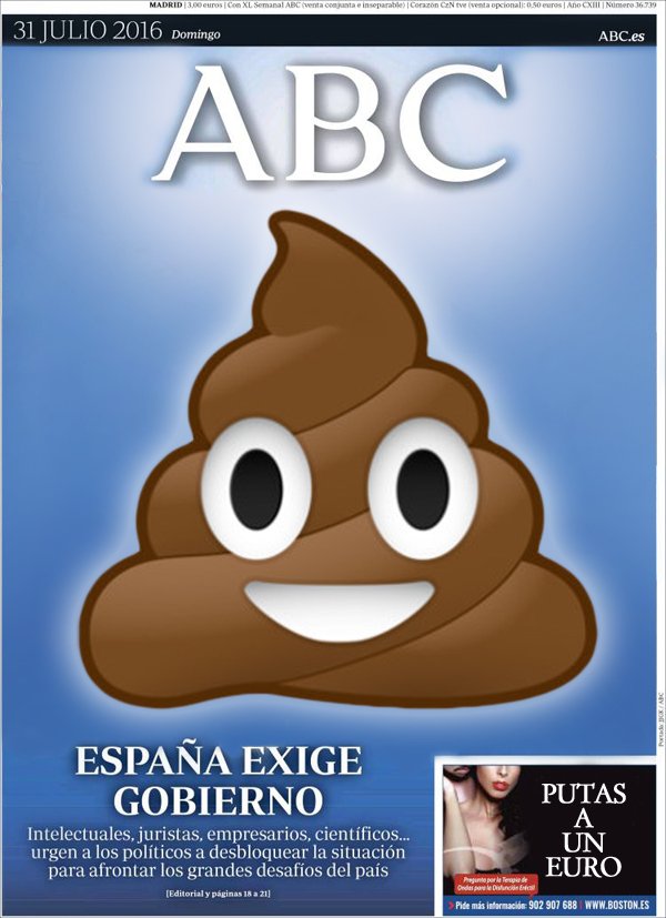 Pulgarsillos's tweet photo. España necesita gobierno. #PortadasABC https://t.co/NhAWJvhNaJ