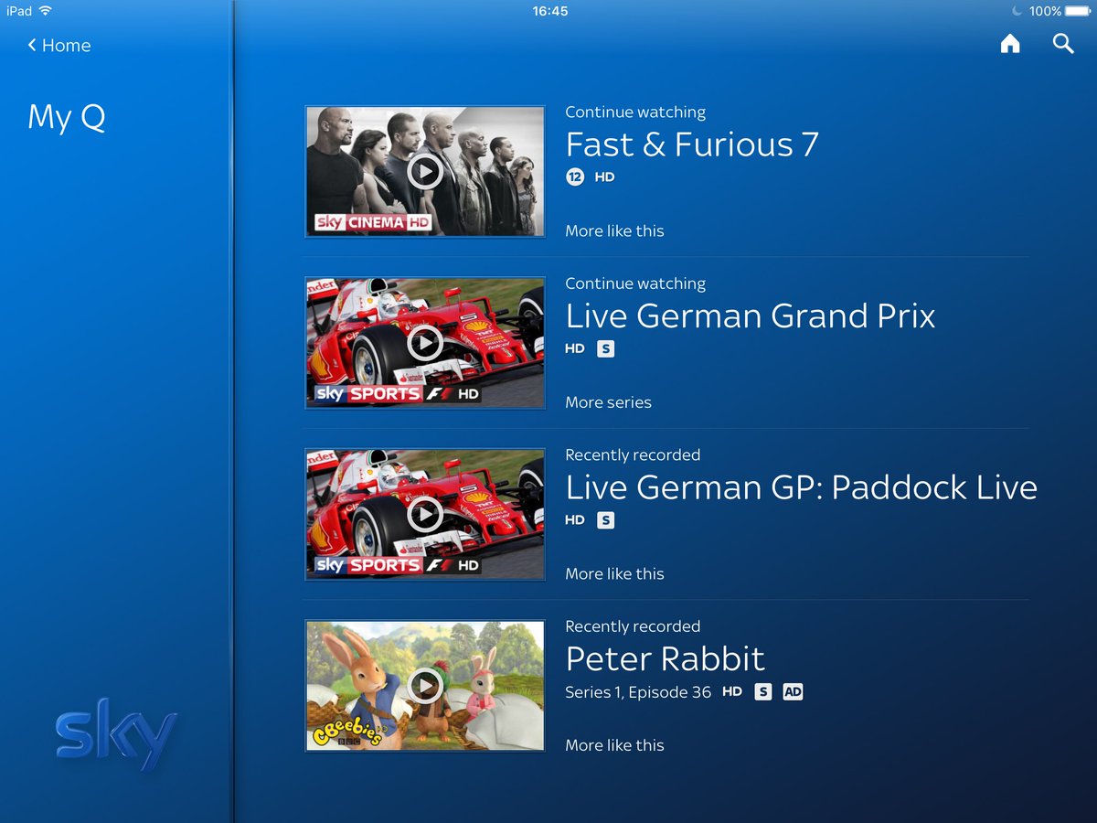 paolopescatore's tweet photo. #SkyQ #fluidviewing watched #F1 #GermanGP on big TV &amp; then post race coverage on iPad app @SkyUK, nice job! #SkyF1 https://t.co/Tqx2LPCNiX